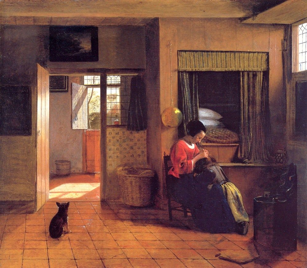 Pieter de Hooch A Mother and Child with Its Head in Her Lap